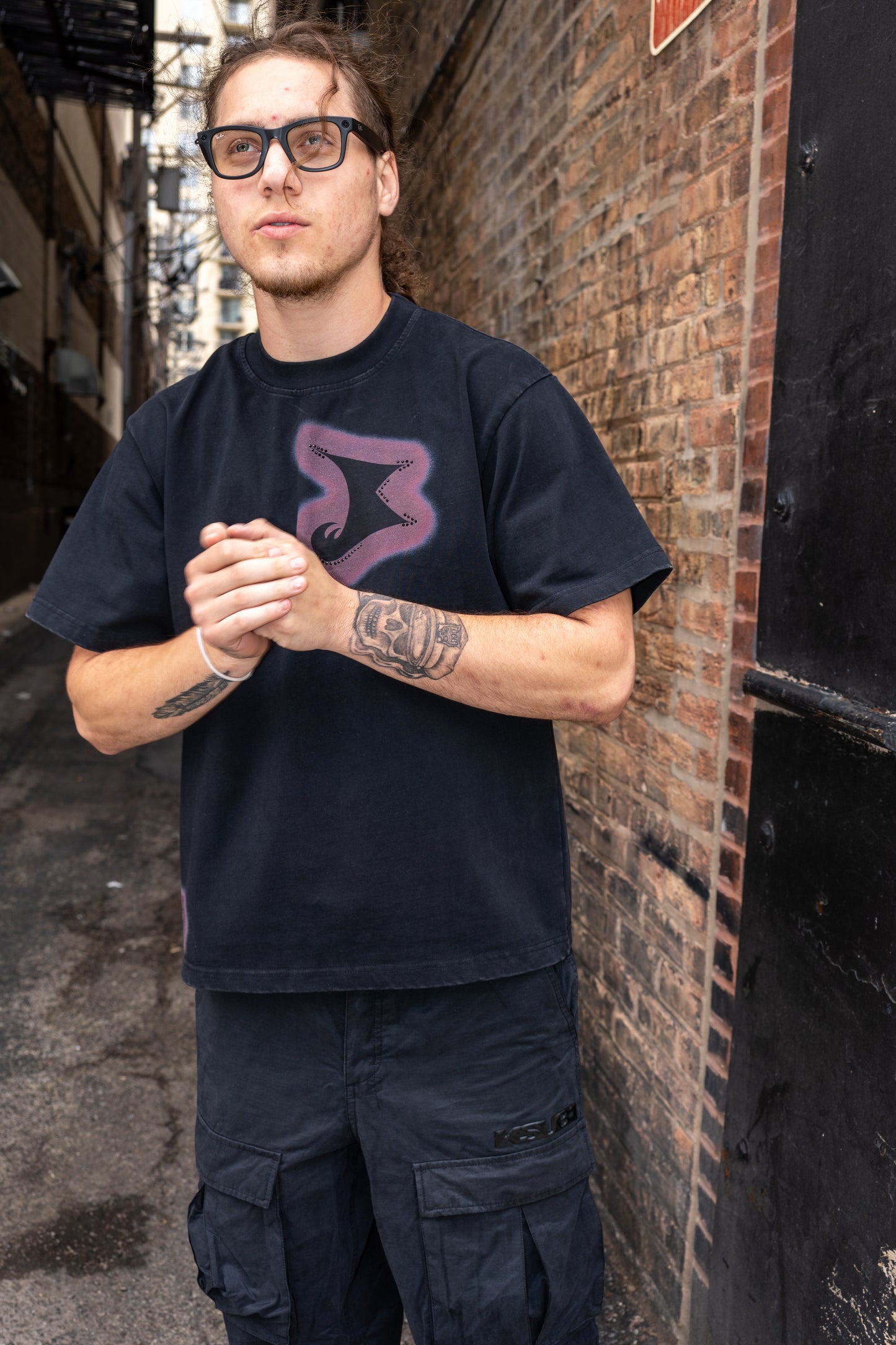 Black Rhinestone Forever Blessed Tee